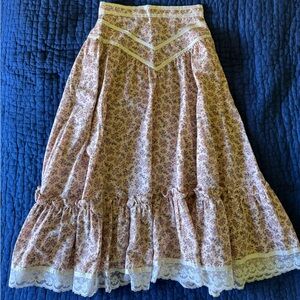 Vintage Gunne Sax Floral Midi Skirt